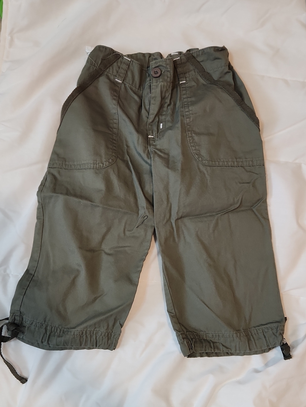Kids Olive Green Cargo Pull-On Bottoms